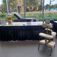 Chair massage at a community event